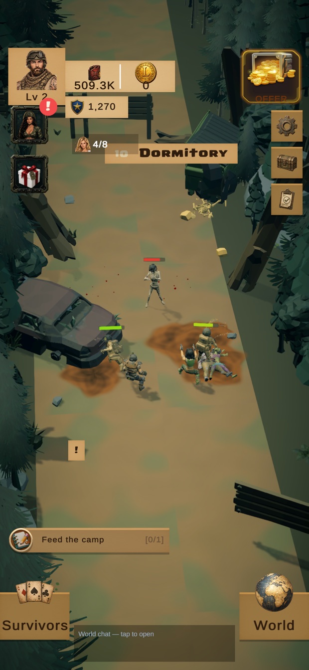 A squad fighting infected on a forest road